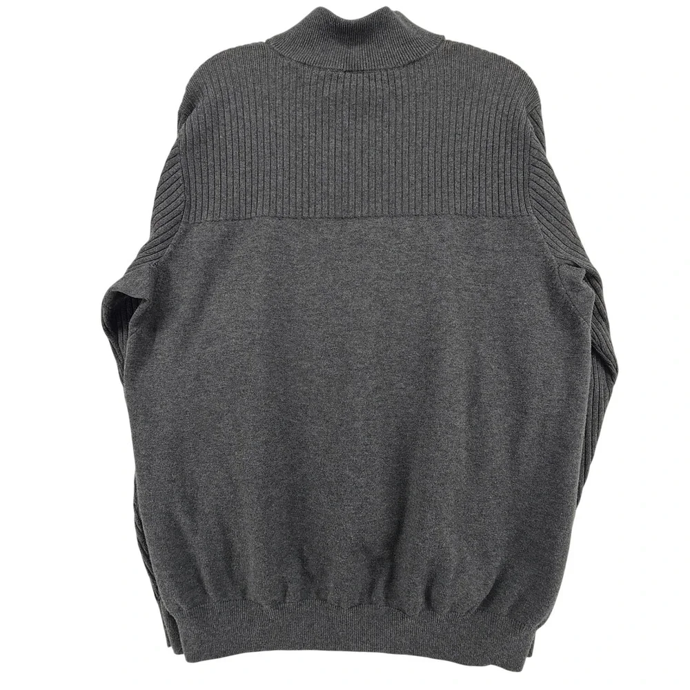 Duluth L Gray Merino Wool Blend Mock Neck Pullover Sweater Gorpcore Workwear